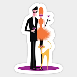 Orange Cocktail Dress Sticker